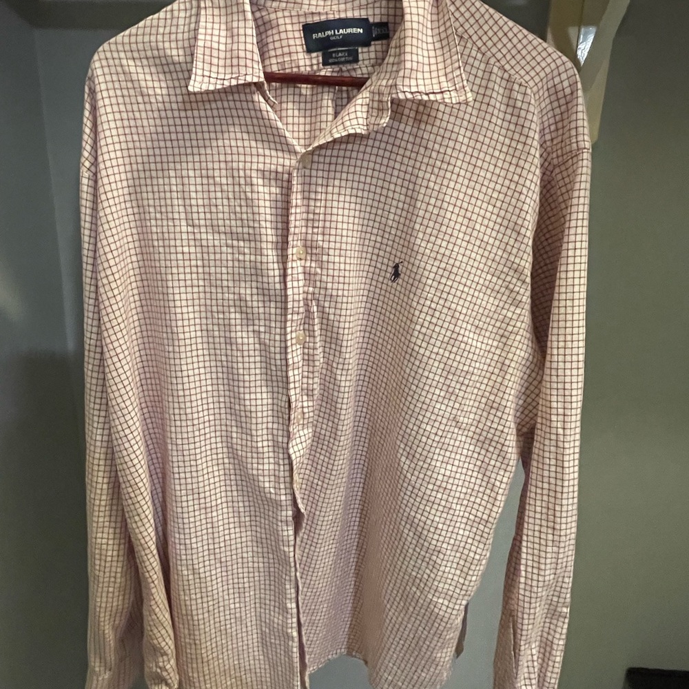 Ralph Lauren Golf Men's Red Plaid Button Down Shirt